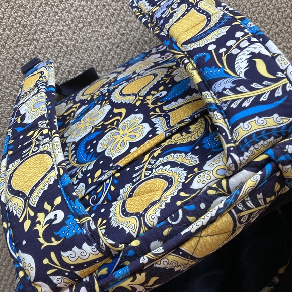 Vera Bradley Laptop Backpack Ellie Blue Elephant Paisley Campus Pockets Zip EUC main image 3